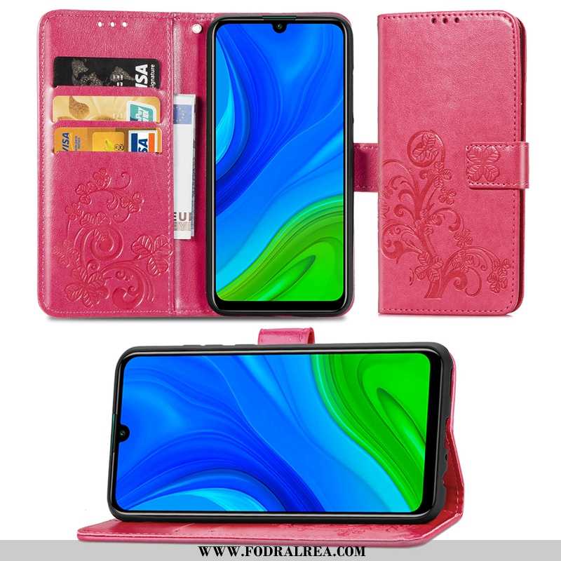 Skal Huawei P Smart 2020 Skydd Mobil Telefon, Fodral Huawei P Smart 2020 Läderfodral Rosa