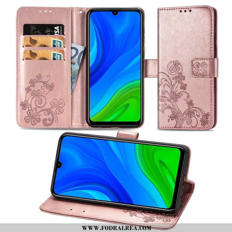 Skal Huawei P Smart 2020 Skydd Mobil Telefon, Fodral Huawei P Smart 2020 Läderfodral Rosa