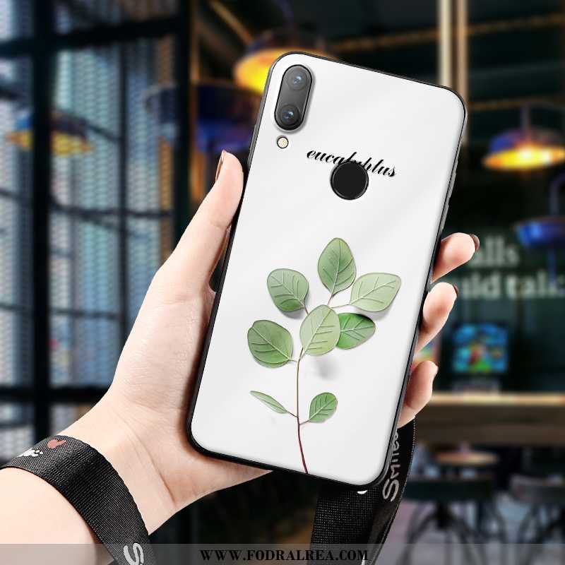 Skal Huawei P Smart 2020 Tunn Vit Enkel, Fodral Huawei P Smart 2020 Skydd Blommor Vita