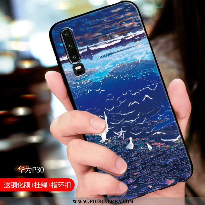 Skal Huawei P30 Nubuck Super, Fodral Huawei P30 Personlighet Par Svarta