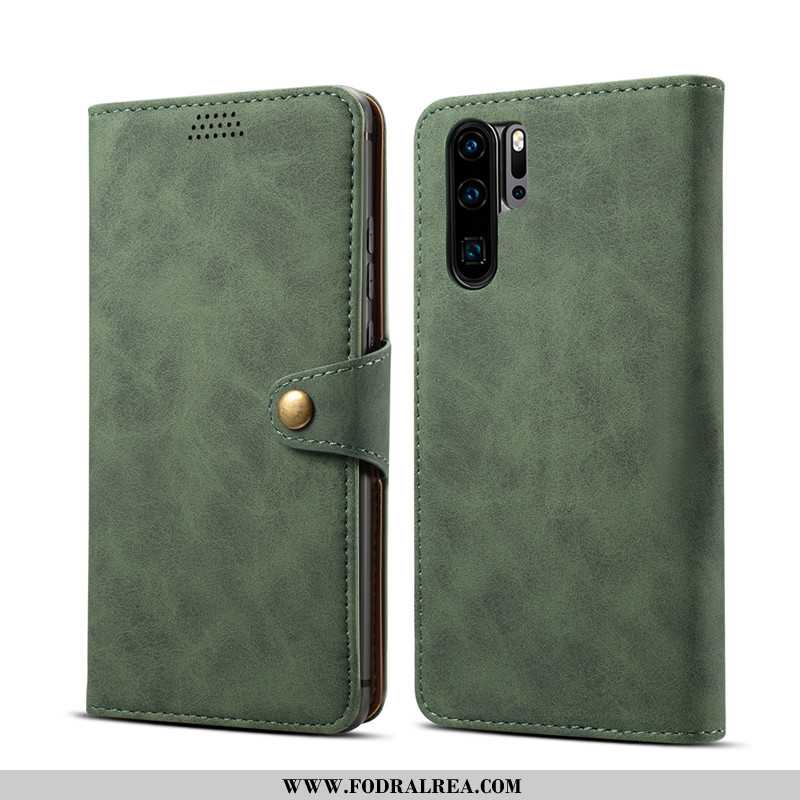 Skal Huawei P30 Pro Plånbok Grön Mobil Telefon, Fodral Huawei P30 Pro Läderfodral Kort