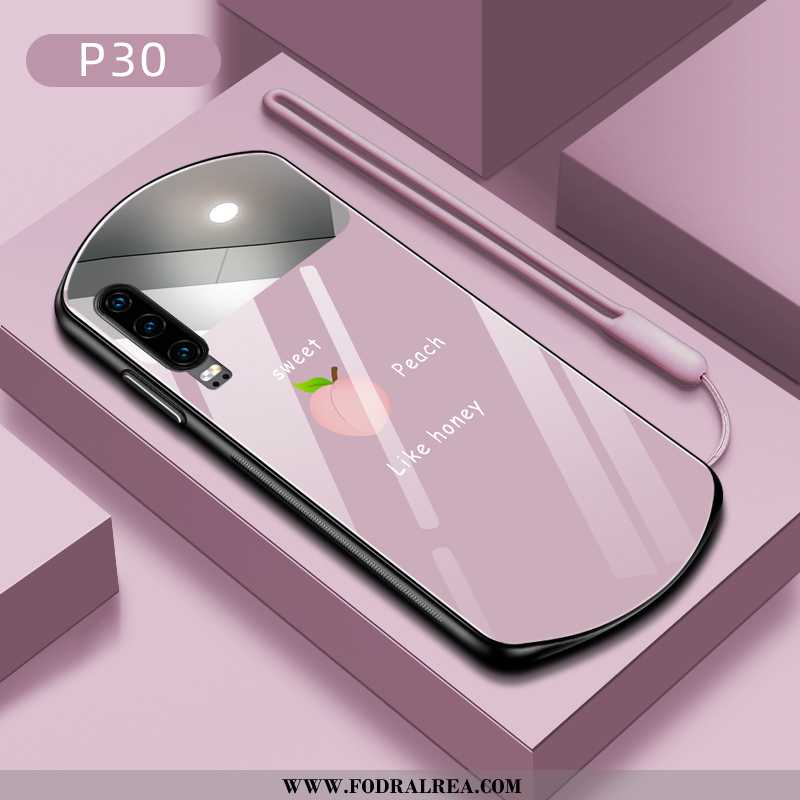 Skal Huawei P30 Silikon Liten Kyla, Fodral Huawei P30 Glas Purpur Lila