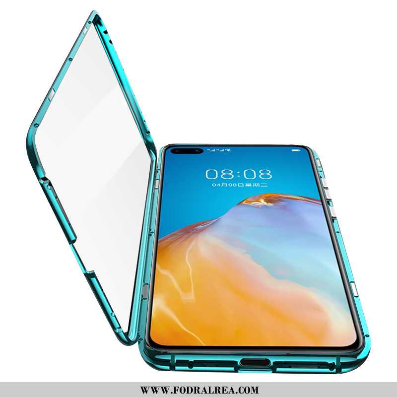 Skal Huawei P40 Glas Fodral Reversibel, Huawei P40 Metall Grön