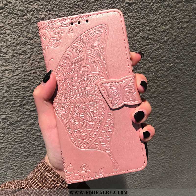 Skal Huawei P40 Lite Läderfodral Skydd Embossing, Fodral Huawei P40 Lite Hängsmycken Lättnad Rosa