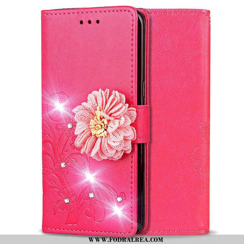 Skal Huawei Y5 2020 Läderfodral Röd Fallskydd, Fodral Huawei Y5 2020 Mjuk Skydd Rosa