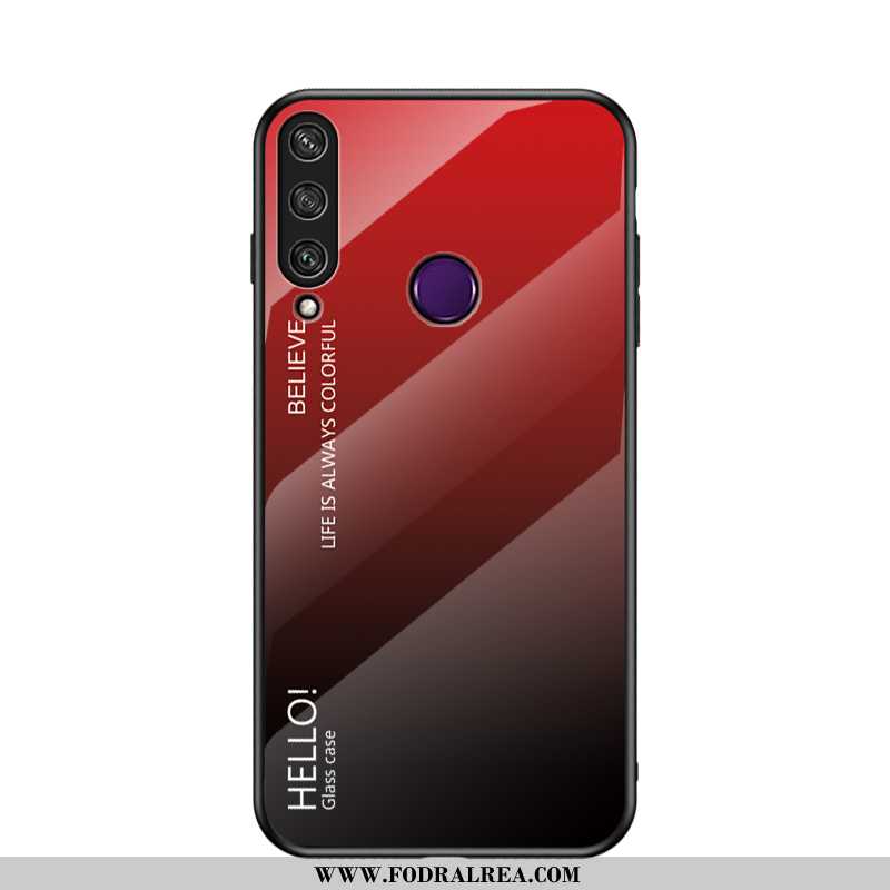 Skal Huawei Y6p Glas Net Red Mobil Telefon, Fodral Huawei Y6p Mode Trend Färg