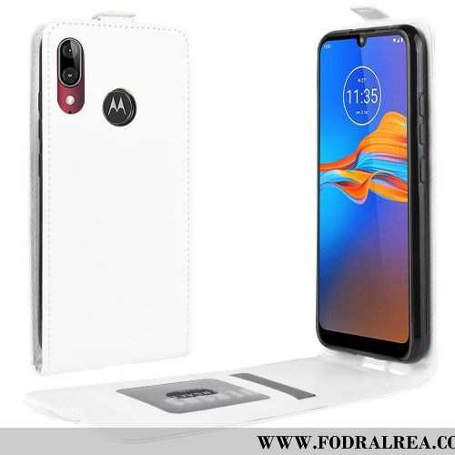 Skal Moto E6 Plus Skydd Business Röd, Fodral Moto E6 Plus Läderfodral Mobil Telefon Röd