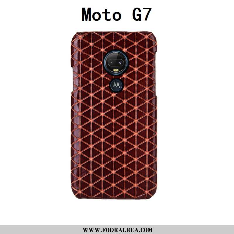 Skal Moto G7 Mode Läder Skydd, Fodral Moto G7 Lyxiga Kreativa Svarta