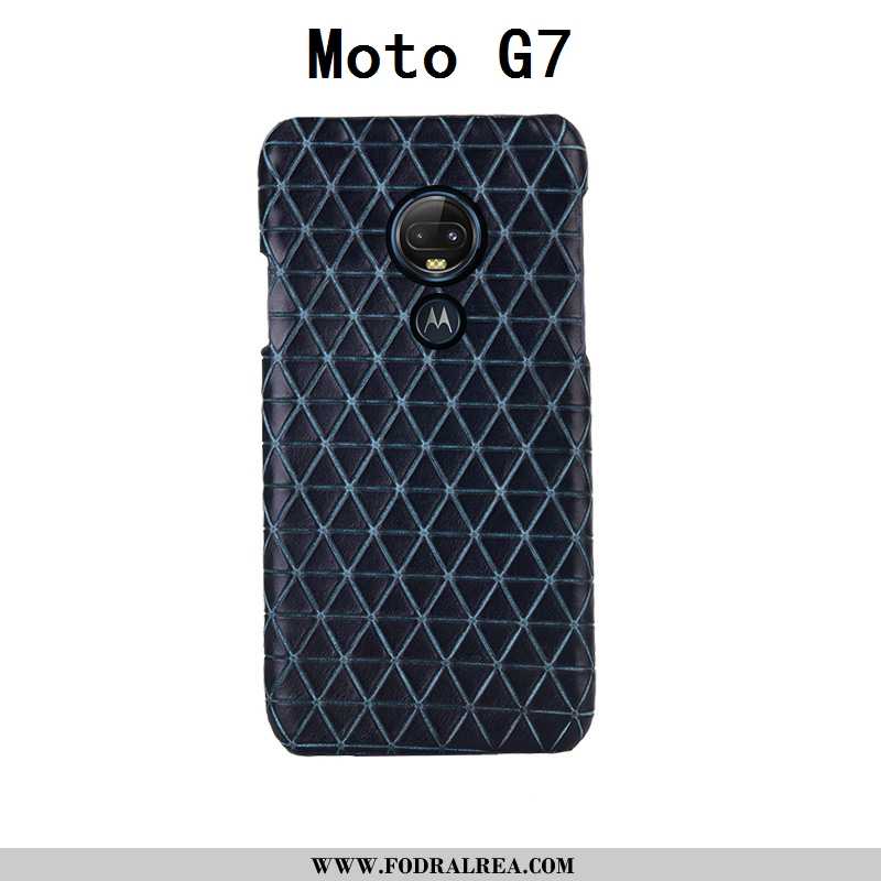 Skal Moto G7 Mode Läder Skydd, Fodral Moto G7 Lyxiga Kreativa Svarta