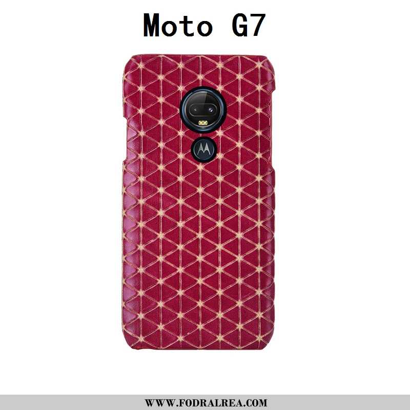 Skal Moto G7 Mode Läder Skydd, Fodral Moto G7 Lyxiga Kreativa Svarta