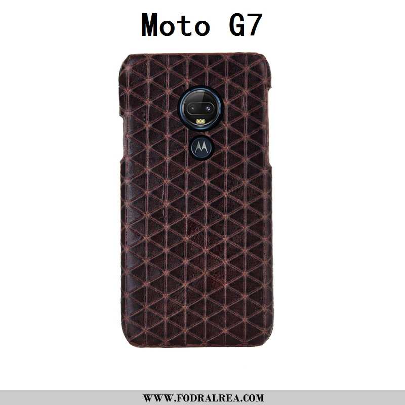 Skal Moto G7 Mode Läder Skydd, Fodral Moto G7 Lyxiga Kreativa Svarta