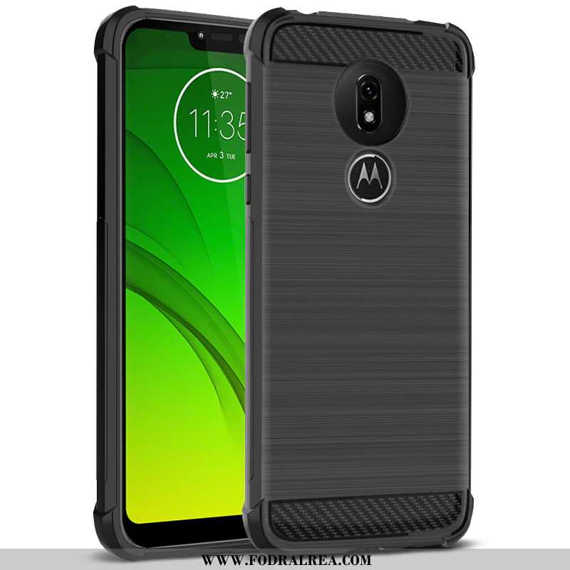 Skal Moto G7 Play Mönster Svart, Fodral Moto G7 Play Mjuk Skydd Svarta