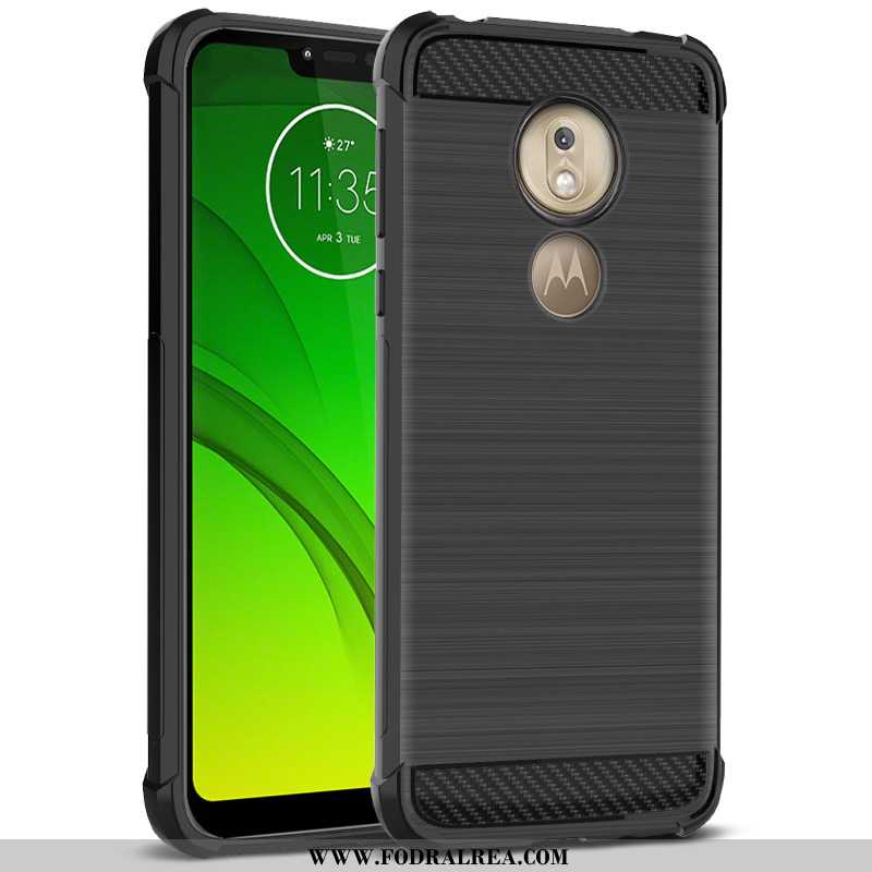 Skal Moto G7 Play Mönster Svart, Fodral Moto G7 Play Mjuk Skydd Svarta