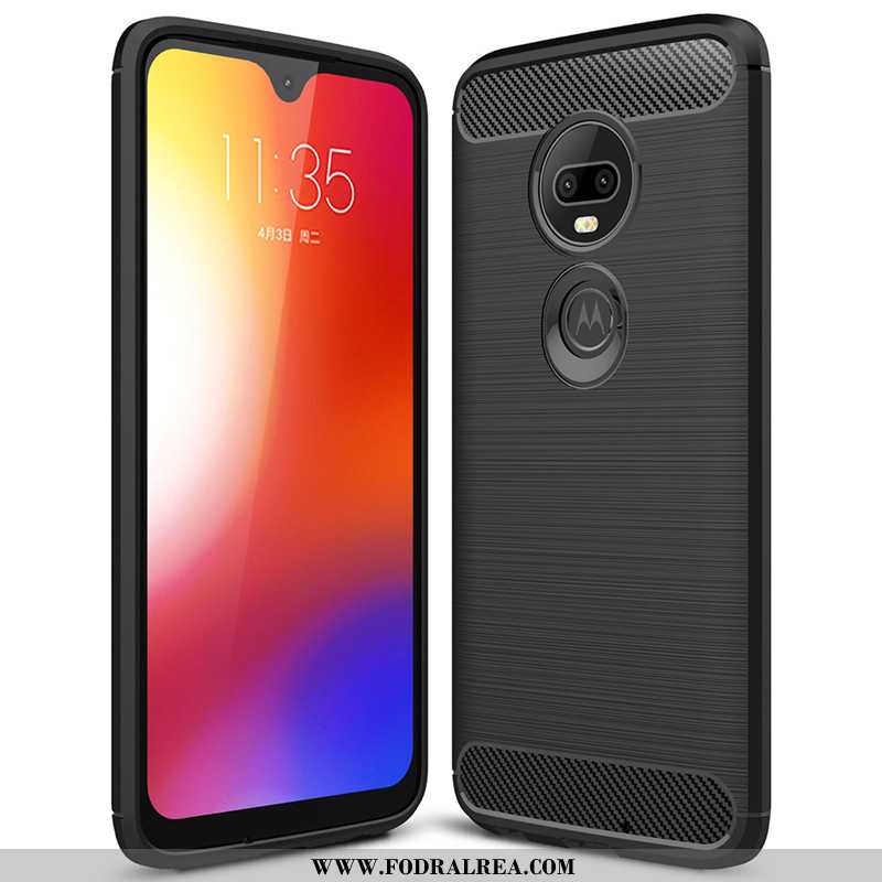 Skal Moto G7 Plus Silikon Ny Mobil Telefon, Fodral Moto G7 Plus Skydd Kostfiber Svarta