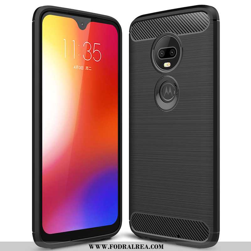 Skal Moto G7 Plus Silikon Ny Mobil Telefon, Fodral Moto G7 Plus Skydd Kostfiber Svarta