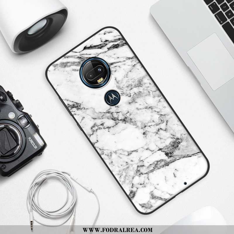 Skal Moto G7 Plus Wood Vit Fodral, Fodral Moto G7 Plus Mjuk Skydd Vita