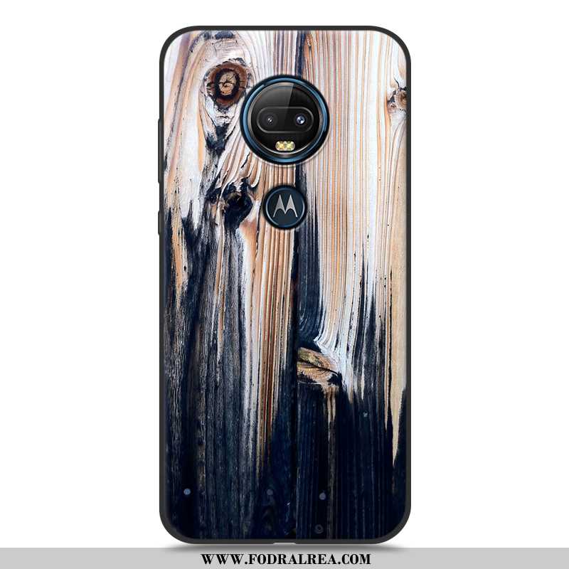 Skal Moto G7 Plus Wood Vit Fodral, Fodral Moto G7 Plus Mjuk Skydd Vita