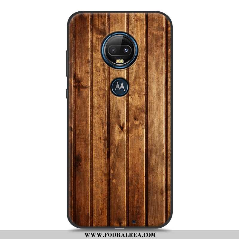 Skal Moto G7 Plus Wood Vit Fodral, Fodral Moto G7 Plus Mjuk Skydd Vita