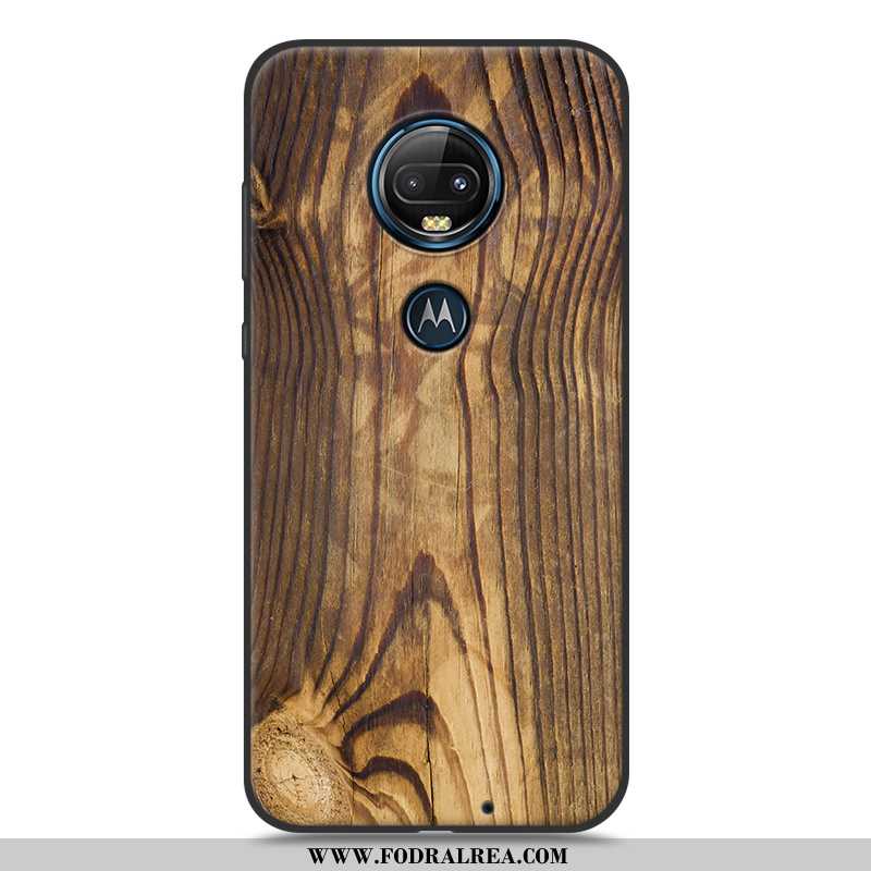 Skal Moto G7 Plus Wood Vit Fodral, Fodral Moto G7 Plus Mjuk Skydd Vita