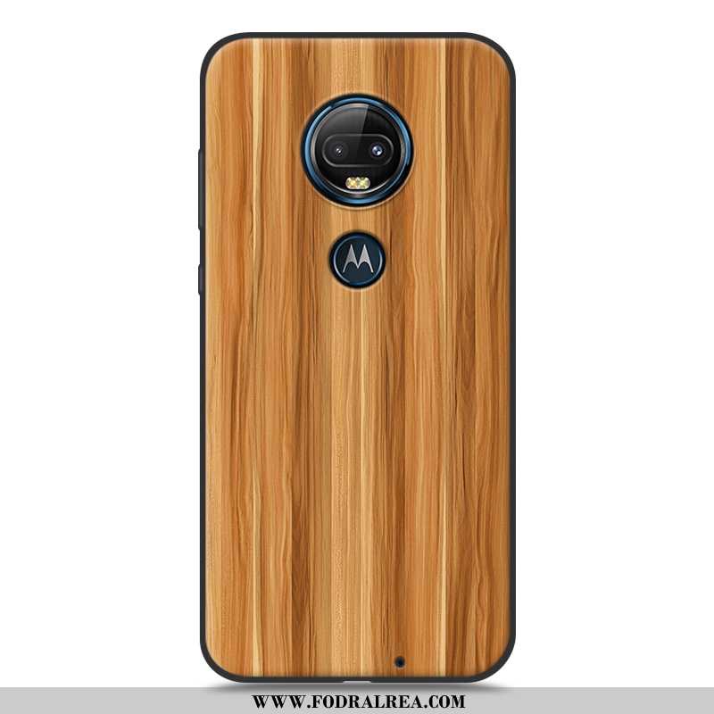 Skal Moto G7 Plus Wood Vit Fodral, Fodral Moto G7 Plus Mjuk Skydd Vita