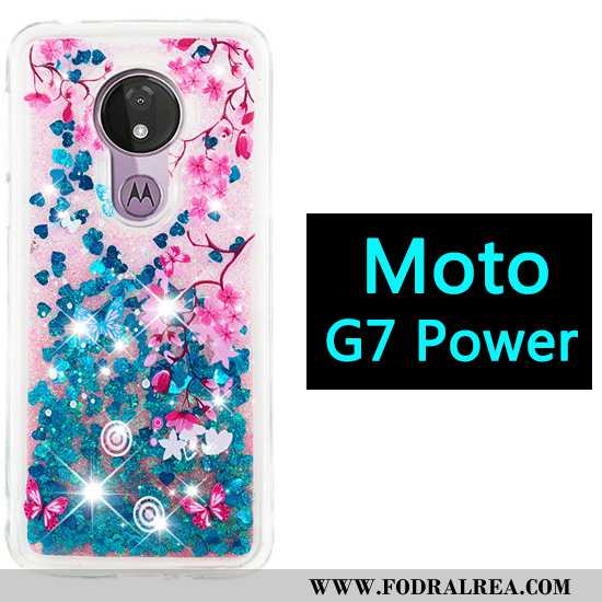 Skal Moto G7 Power Tecknat Mobil Telefon Purpur, Fodral Moto G7 Power Fallskydd Kvicksand Lila