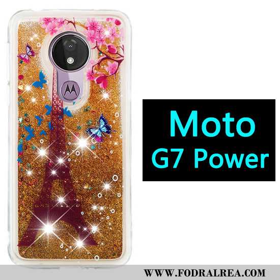 Skal Moto G7 Power Tecknat Mobil Telefon Purpur, Fodral Moto G7 Power Fallskydd Kvicksand Lila