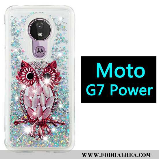 Skal Moto G7 Power Tecknat Mobil Telefon Purpur, Fodral Moto G7 Power Fallskydd Kvicksand Lila