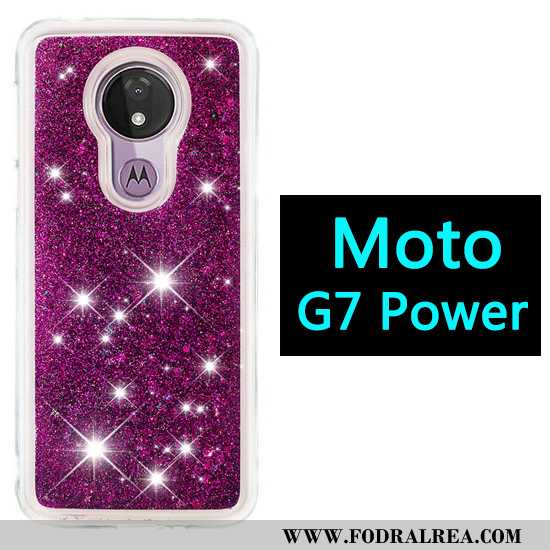 Skal Moto G7 Power Tecknat Mobil Telefon Purpur, Fodral Moto G7 Power Fallskydd Kvicksand Lila