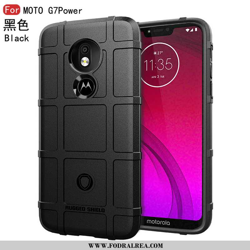 Skal Moto G7 Power Trend Hemming Mobil Telefon, Fodral Moto G7 Power Mjuk Fallskydd Svarta