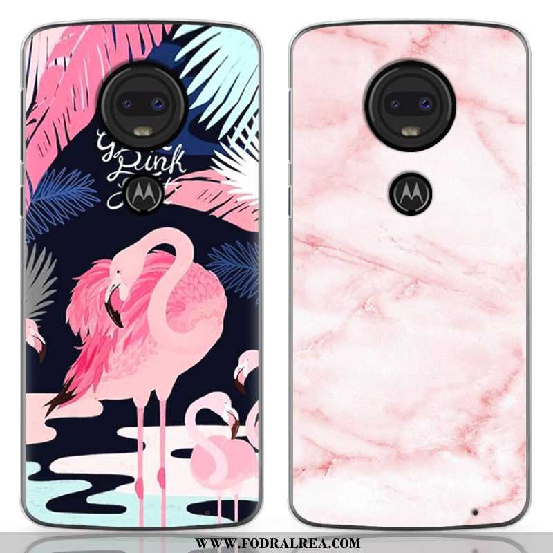 Skal Moto G7 Silikonskal Tecknat Kreativa, Fodral Moto G7 Personlighet Mobil Telefon Rosa