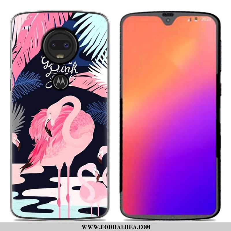 Skal Moto G7 Silikonskal Tecknat Kreativa, Fodral Moto G7 Personlighet Mobil Telefon Rosa