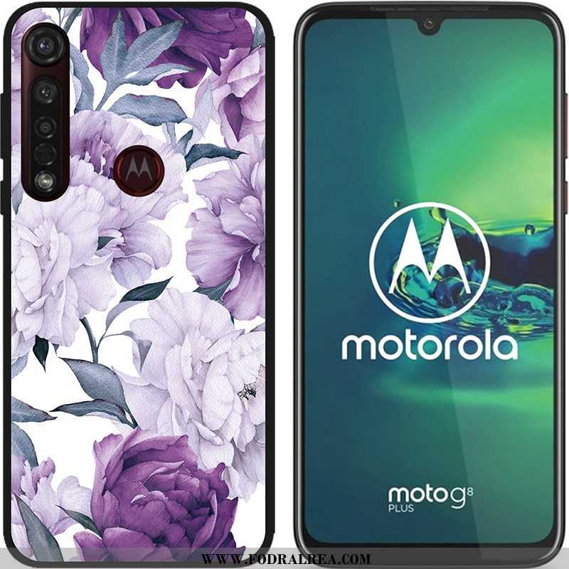 Skal Moto G8 Plus Mjuk Blå Svart, Fodral Moto G8 Plus Nubuck Pu