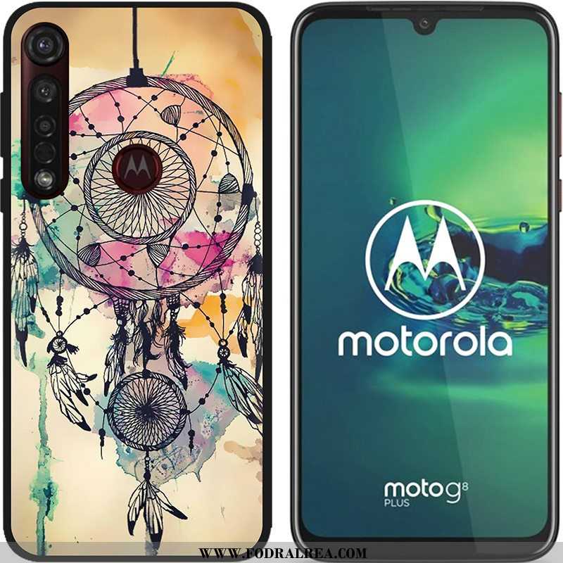 Skal Moto G8 Plus Mjuk Blå Svart, Fodral Moto G8 Plus Nubuck Pu