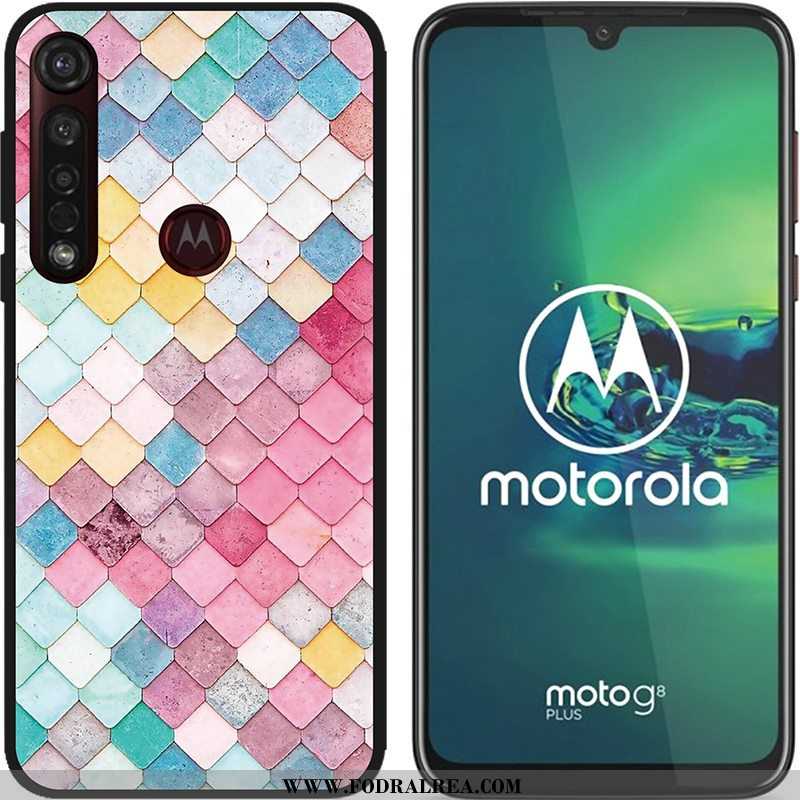 Skal Moto G8 Plus Mjuk Blå Svart, Fodral Moto G8 Plus Nubuck Pu