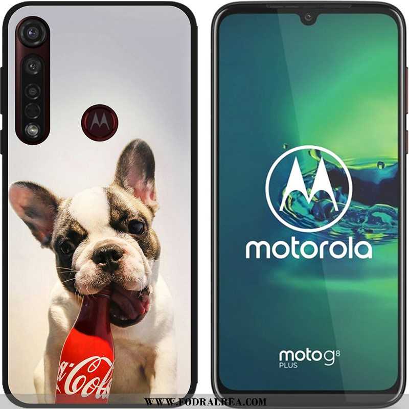 Skal Moto G8 Plus Mjuk Blå Svart, Fodral Moto G8 Plus Nubuck Pu