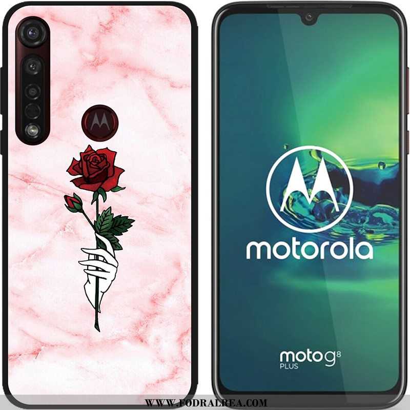 Skal Moto G8 Plus Mjuk Blå Svart, Fodral Moto G8 Plus Nubuck Pu