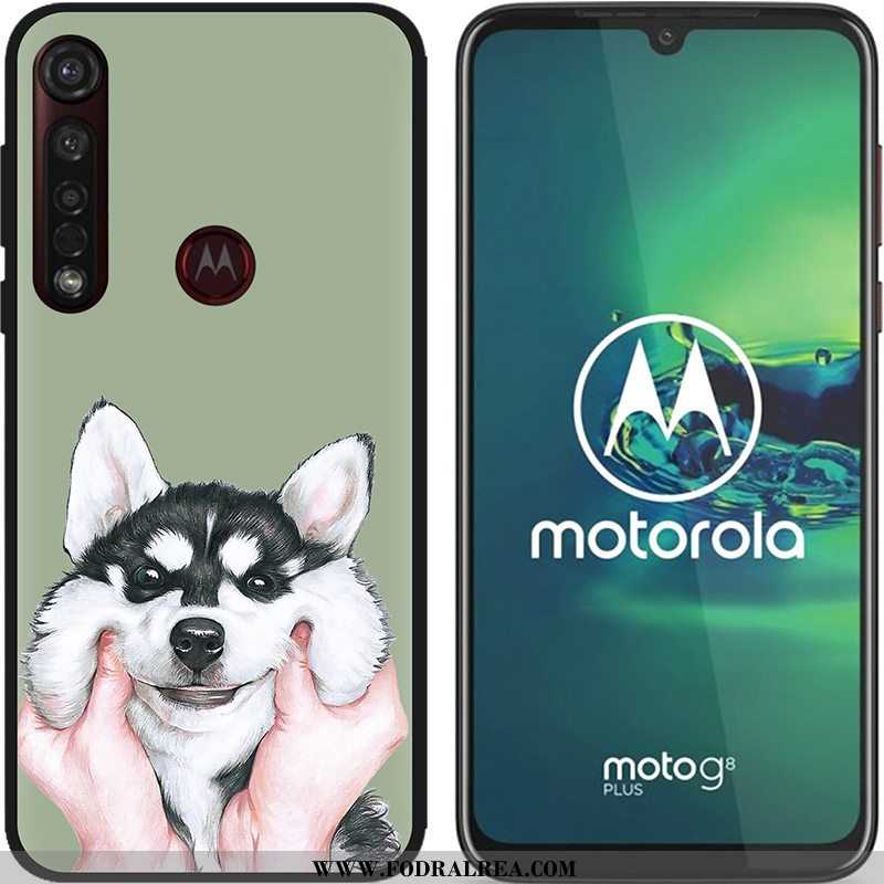 Skal Moto G8 Plus Mjuk Blå Svart, Fodral Moto G8 Plus Nubuck Pu