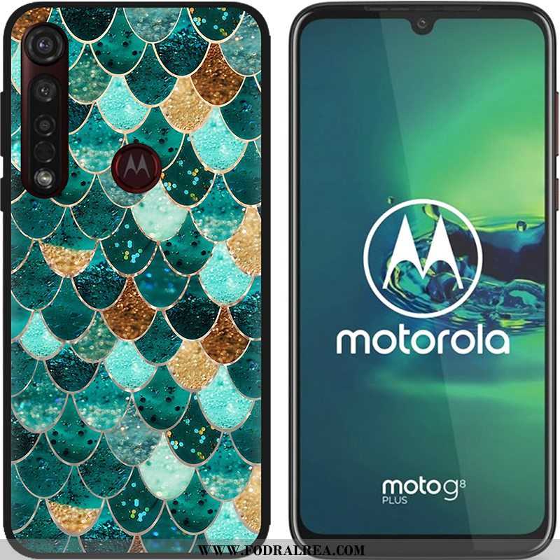 Skal Moto G8 Plus Mjuk Blå Svart, Fodral Moto G8 Plus Nubuck Pu