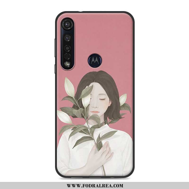 Skal Moto G8 Plus Mjuk Mobil Telefon Fodral, Fodral Moto G8 Plus All Inclusive Rosa