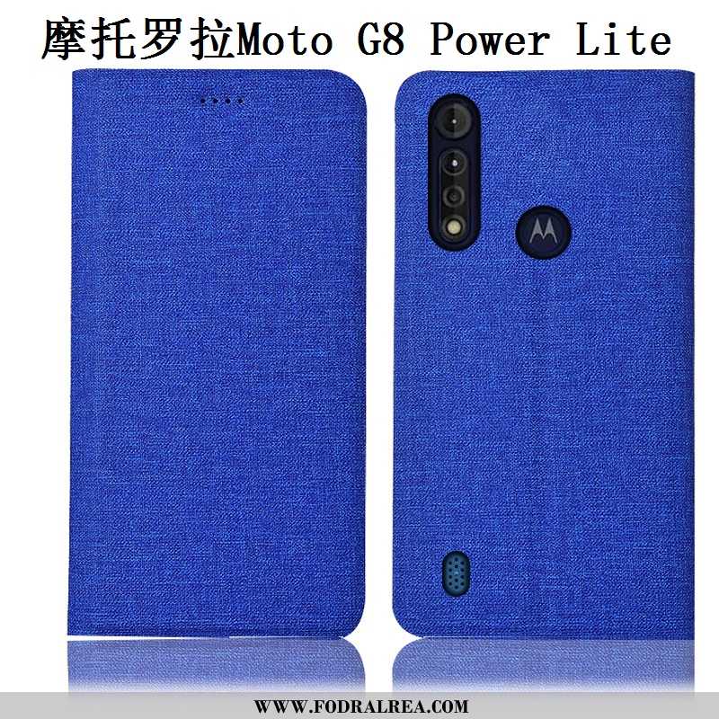 Skal Moto G8 Power Lite Läderfodral Rosa Mobil Telefon, Fodral Moto G8 Power Lite Bomull Och Linne F