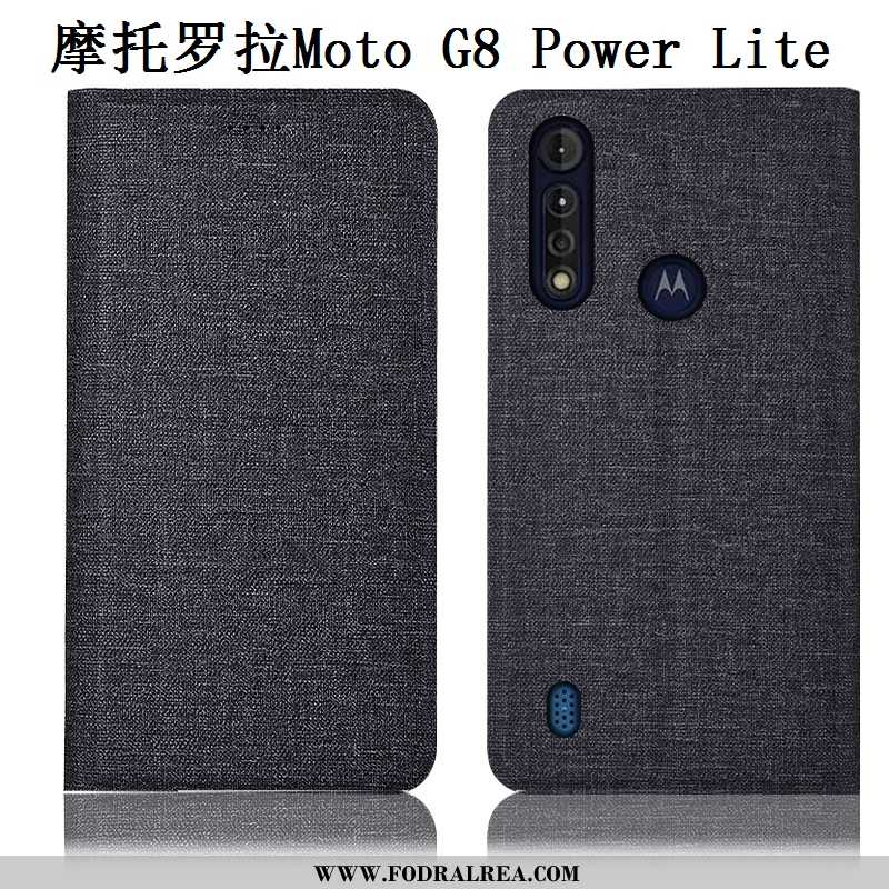 Skal Moto G8 Power Lite Läderfodral Rosa Mobil Telefon, Fodral Moto G8 Power Lite Bomull Och Linne F