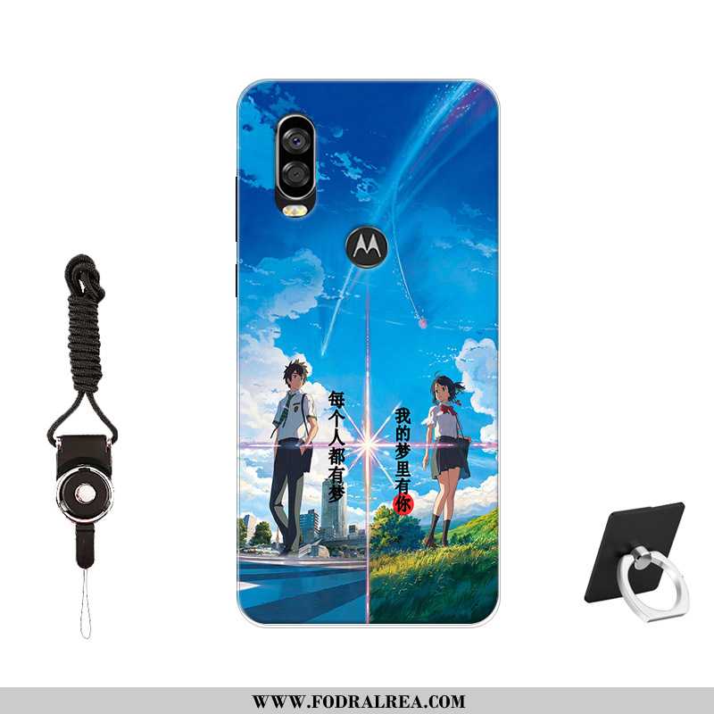 Skal Motorola One Vision Mjuk Anpassa Svart, Fodral Motorola One Vision Skärmskydd Film Fallskydd Sv