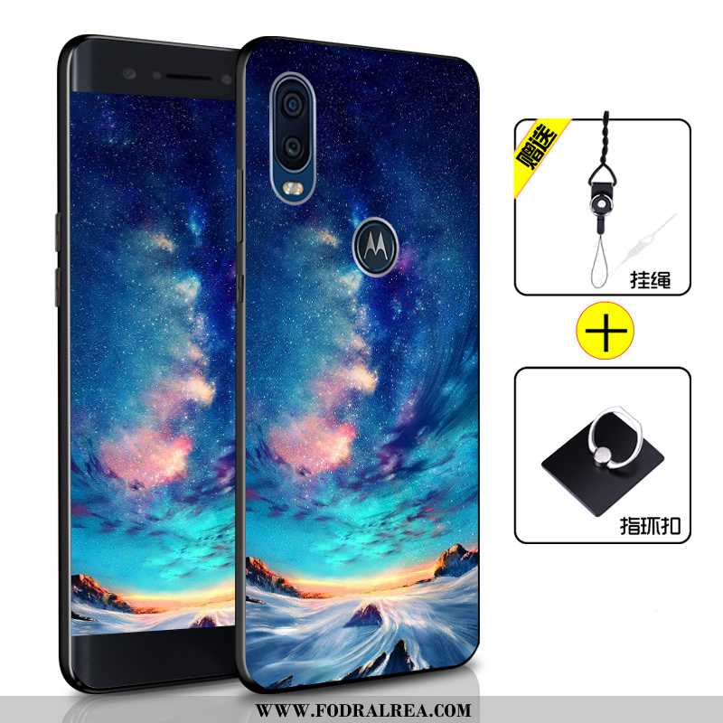 Skal Motorola One Vision Mjuk Fallskydd, Fodral Motorola One Vision Silikon Skydd Blå