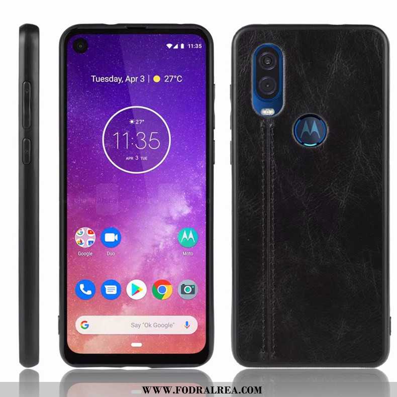 Skal Motorola One Vision Skydd Mobil Telefon Skal, Fodral Motorola One Vision Fallskydd Mörkblå