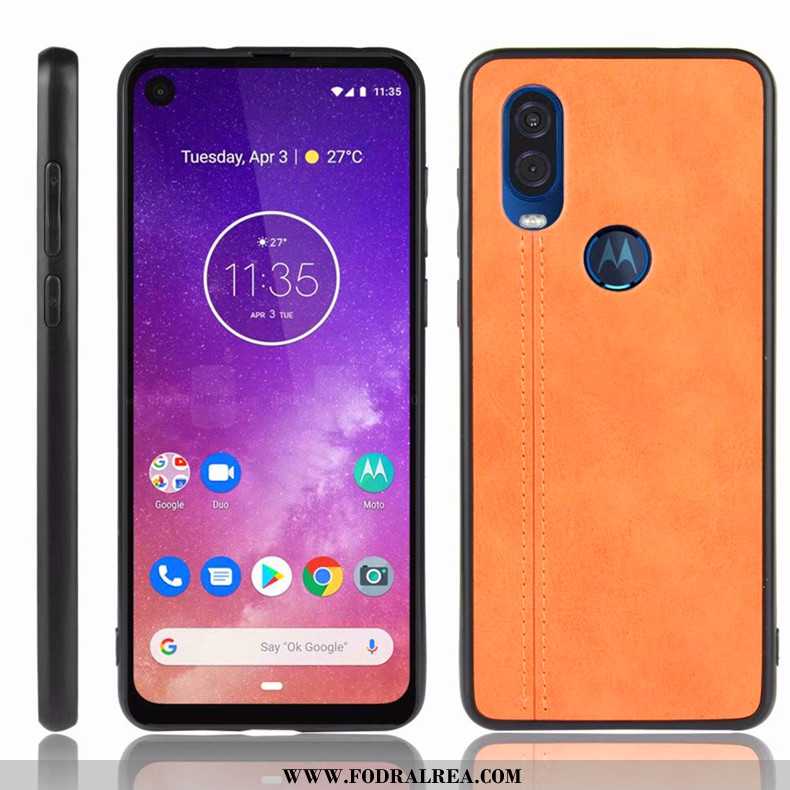 Skal Motorola One Vision Skydd Mobil Telefon Skal, Fodral Motorola One Vision Fallskydd Mörkblå