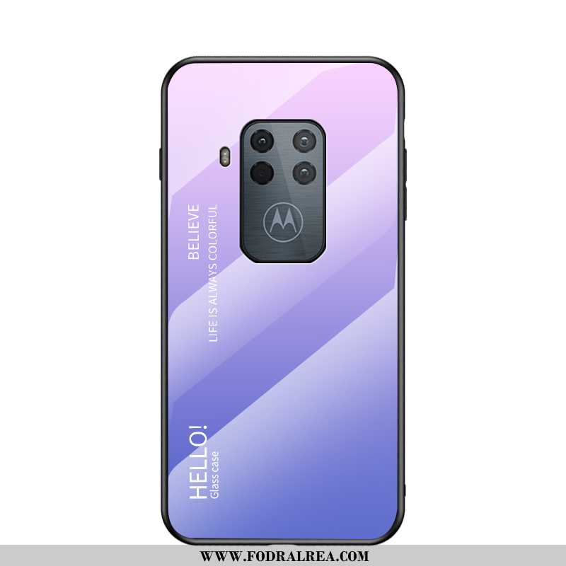 Skal Motorola One Zoom Glas Mobil Telefon Skydd, Fodral Motorola One Zoom Trend Gradient Röd