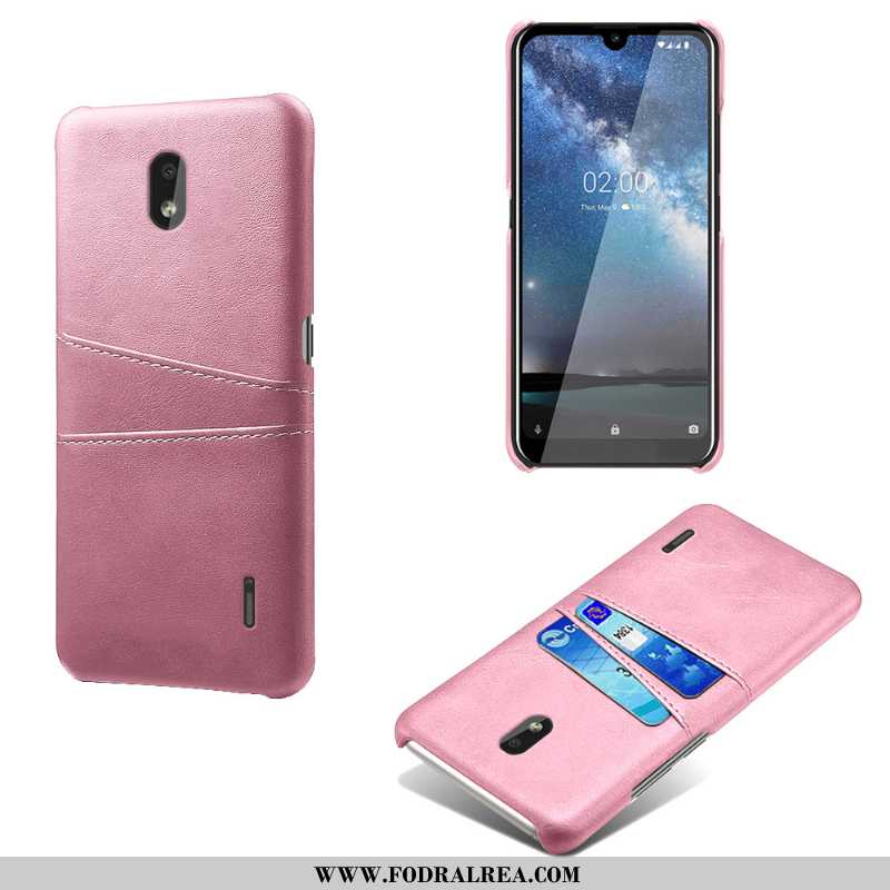 Skal Nokia 2.2 Läder Fodral, Fodral Nokia 2.2 Trend Kort Rosa