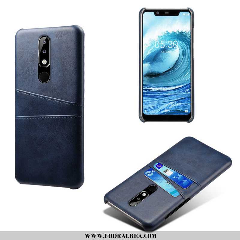 Skal Nokia 5.1 Plus Läder Rosa Fallskydd, Fodral Nokia 5.1 Plus Skydd Mobil Telefon