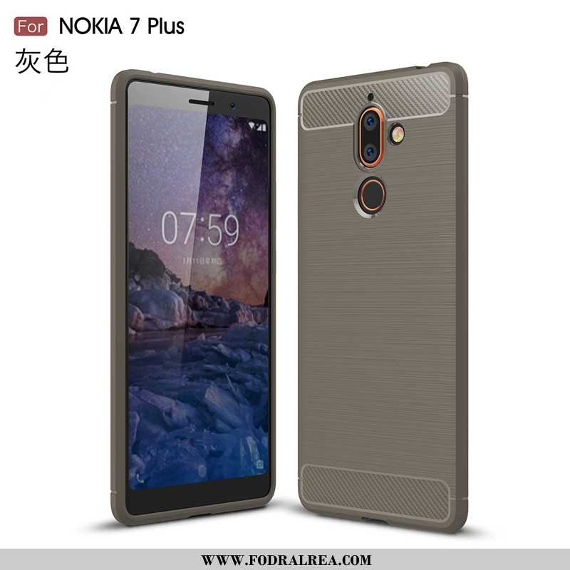 Skal Nokia 7 Plus Skydd Mobil Telefon Silikon, Fodral Nokia 7 Plus Mode Röd