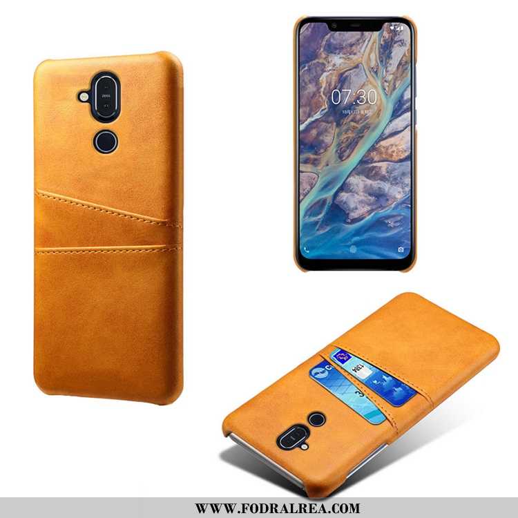 Skal Nokia 8.1 Kreativa Tunn Liten, Fodral Nokia 8.1 Läder Gul